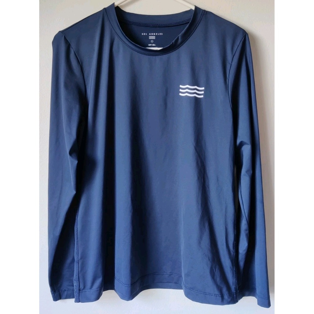 Sol Angeles Men's‎ Long Sleeve Shirt UPF 50+ Navy Blue Hualalai Size Large